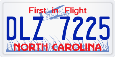 NC license plate DLZ7225