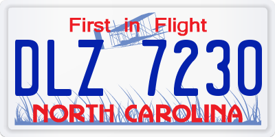 NC license plate DLZ7230