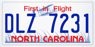NC license plate DLZ7231