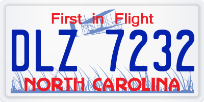 NC license plate DLZ7232