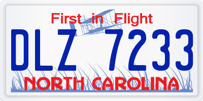 NC license plate DLZ7233