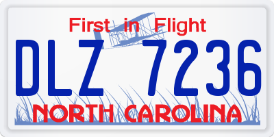 NC license plate DLZ7236