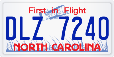NC license plate DLZ7240