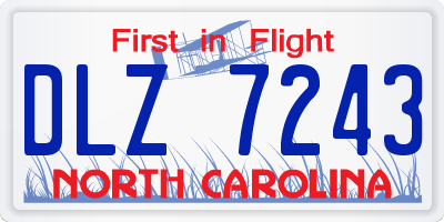 NC license plate DLZ7243