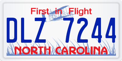 NC license plate DLZ7244