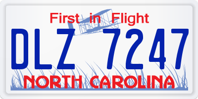 NC license plate DLZ7247