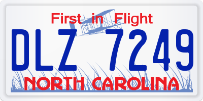 NC license plate DLZ7249