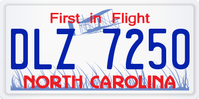NC license plate DLZ7250