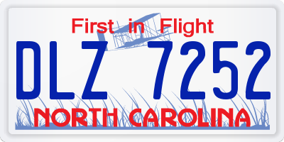 NC license plate DLZ7252