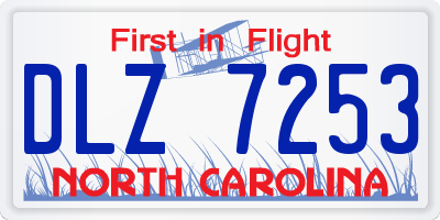 NC license plate DLZ7253