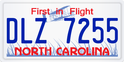 NC license plate DLZ7255