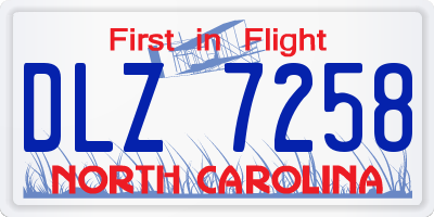 NC license plate DLZ7258