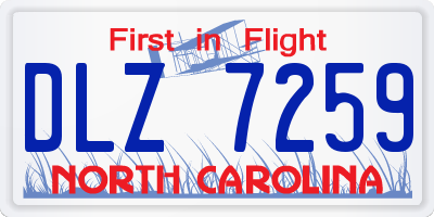 NC license plate DLZ7259