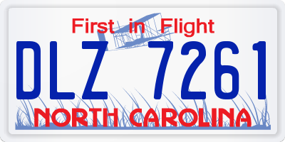 NC license plate DLZ7261