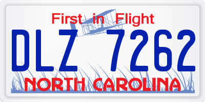 NC license plate DLZ7262