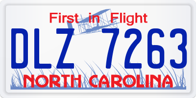 NC license plate DLZ7263