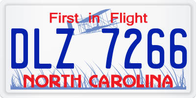 NC license plate DLZ7266