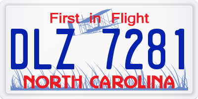 NC license plate DLZ7281