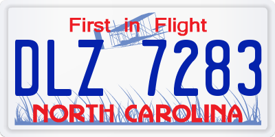 NC license plate DLZ7283