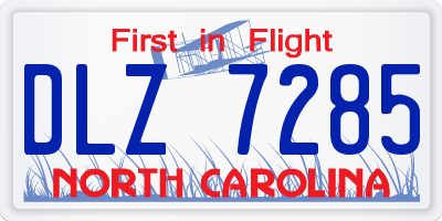 NC license plate DLZ7285