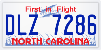 NC license plate DLZ7286