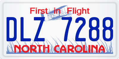 NC license plate DLZ7288