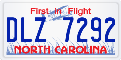 NC license plate DLZ7292