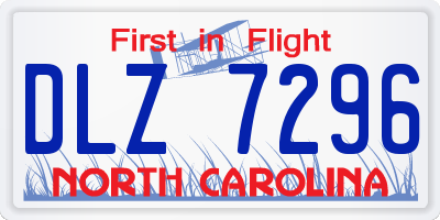 NC license plate DLZ7296