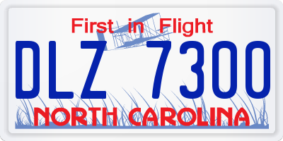 NC license plate DLZ7300
