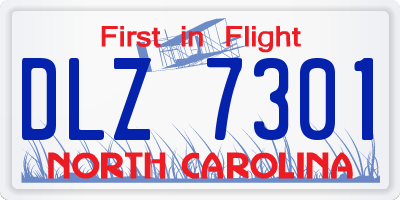 NC license plate DLZ7301