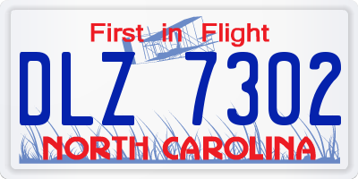 NC license plate DLZ7302