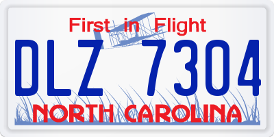 NC license plate DLZ7304