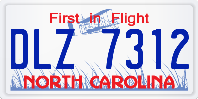 NC license plate DLZ7312