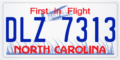 NC license plate DLZ7313