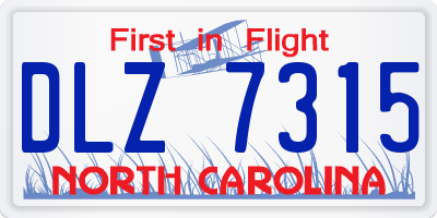 NC license plate DLZ7315