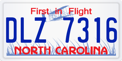 NC license plate DLZ7316