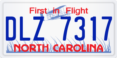 NC license plate DLZ7317