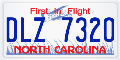 NC license plate DLZ7320