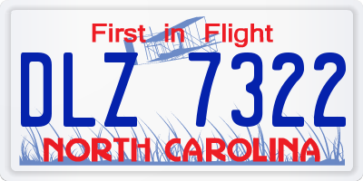 NC license plate DLZ7322
