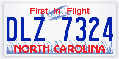 NC license plate DLZ7324