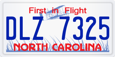 NC license plate DLZ7325