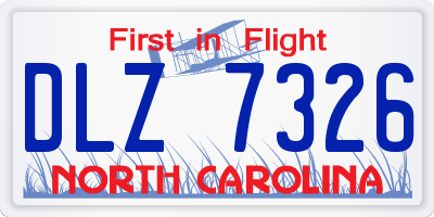 NC license plate DLZ7326
