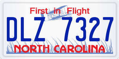 NC license plate DLZ7327