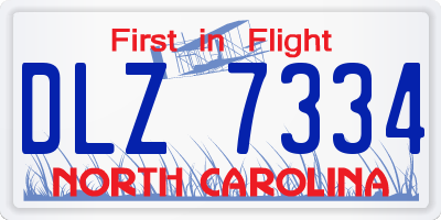 NC license plate DLZ7334