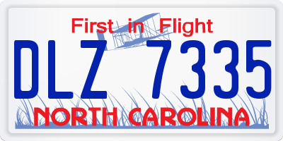NC license plate DLZ7335