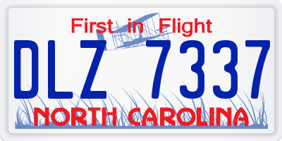 NC license plate DLZ7337