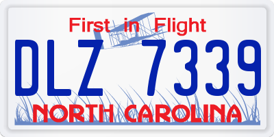 NC license plate DLZ7339