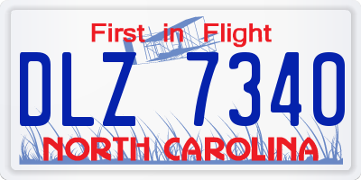 NC license plate DLZ7340