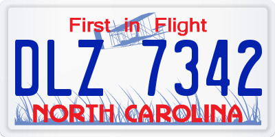 NC license plate DLZ7342