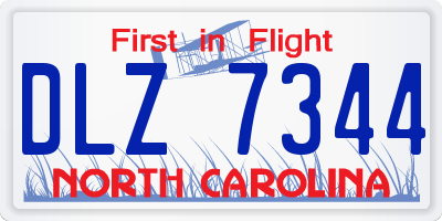 NC license plate DLZ7344